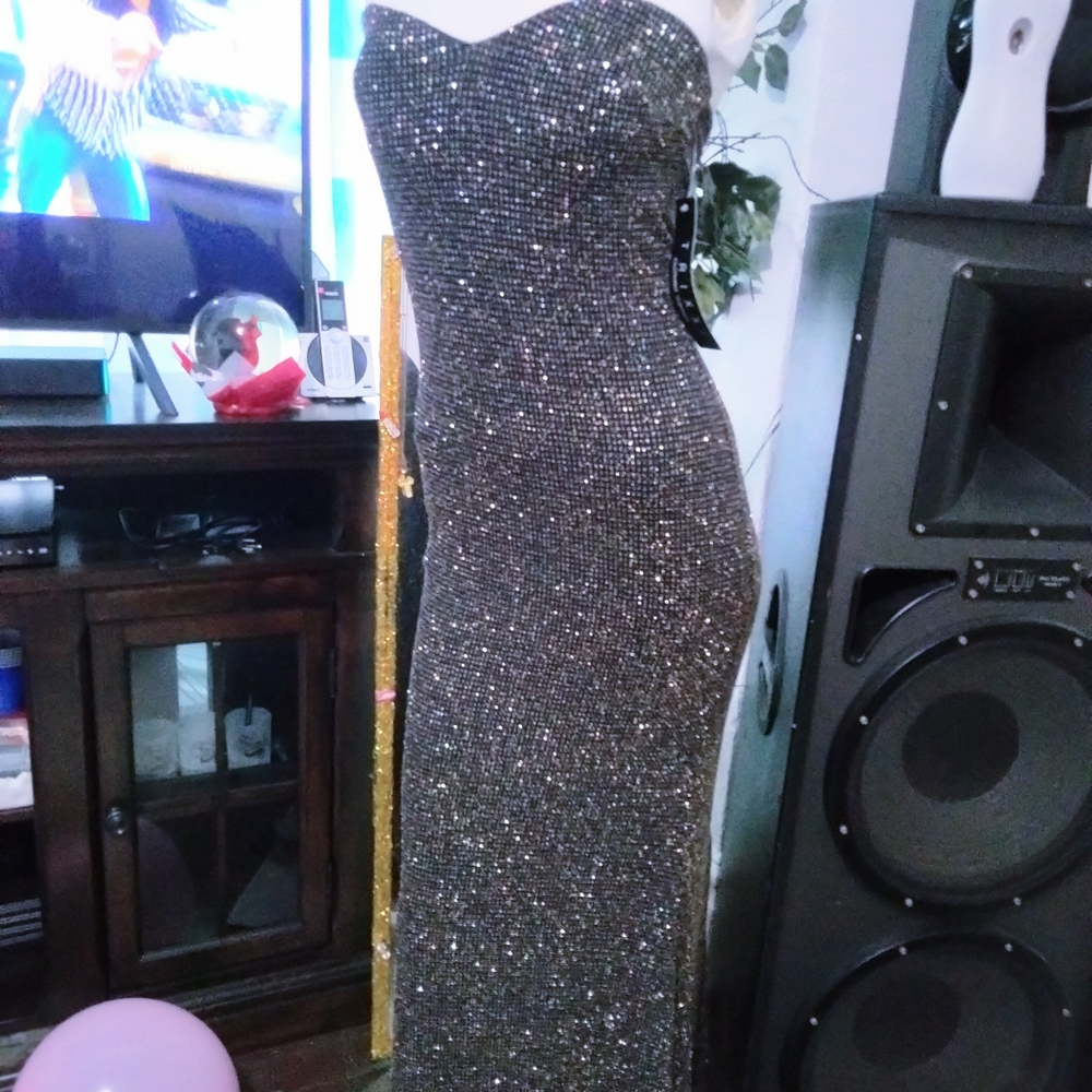 Macy's Glittering Black Maxi Dress
